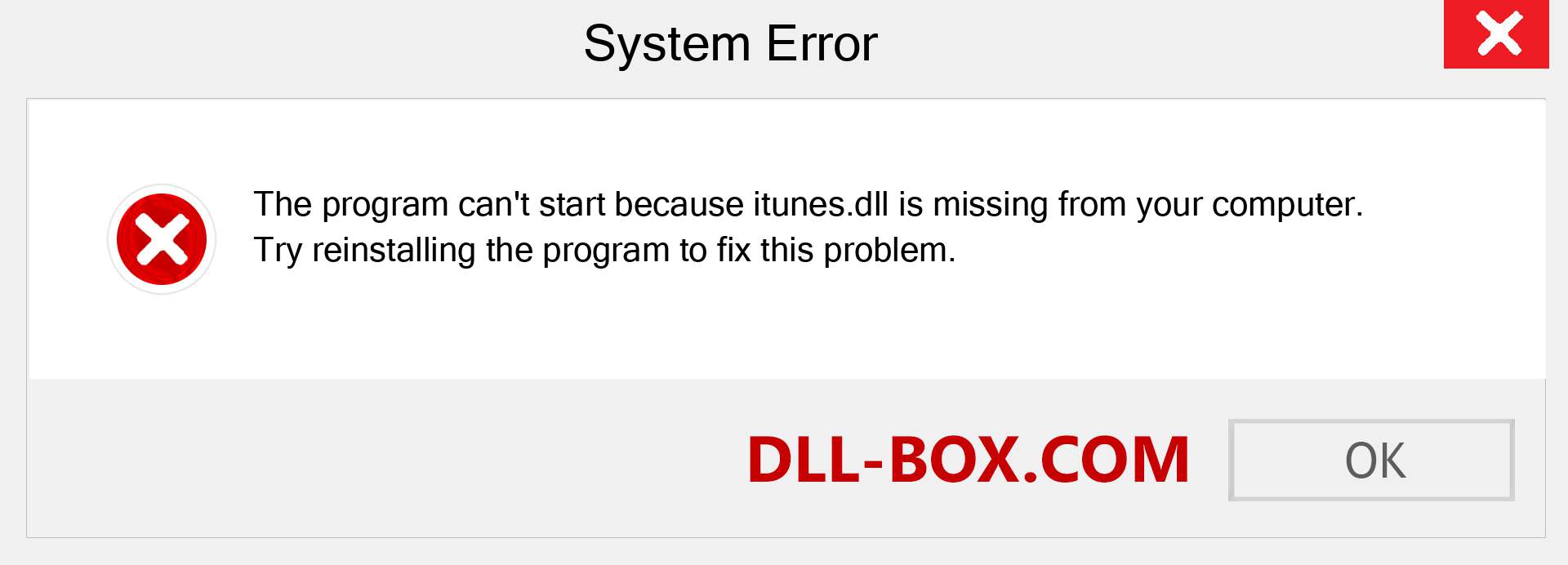  itunes.dll file is missing?. Download for Windows 7, 8, 10 - Fix  itunes dll Missing Error on Windows, photos, images